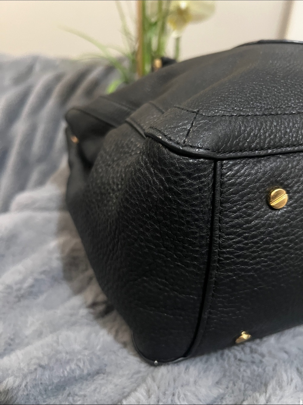 Tory Burch Amanda Black Pebbled Leather Tote retail $495 EUC - Picture 7 of 11